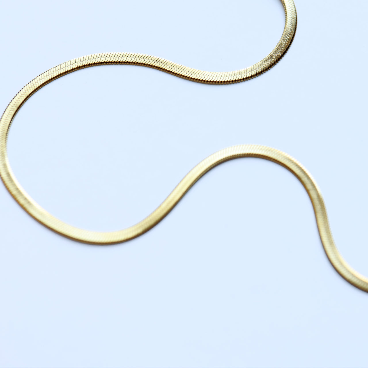 Flat Herringbone Chain Necklace In 18ct Gold Plated