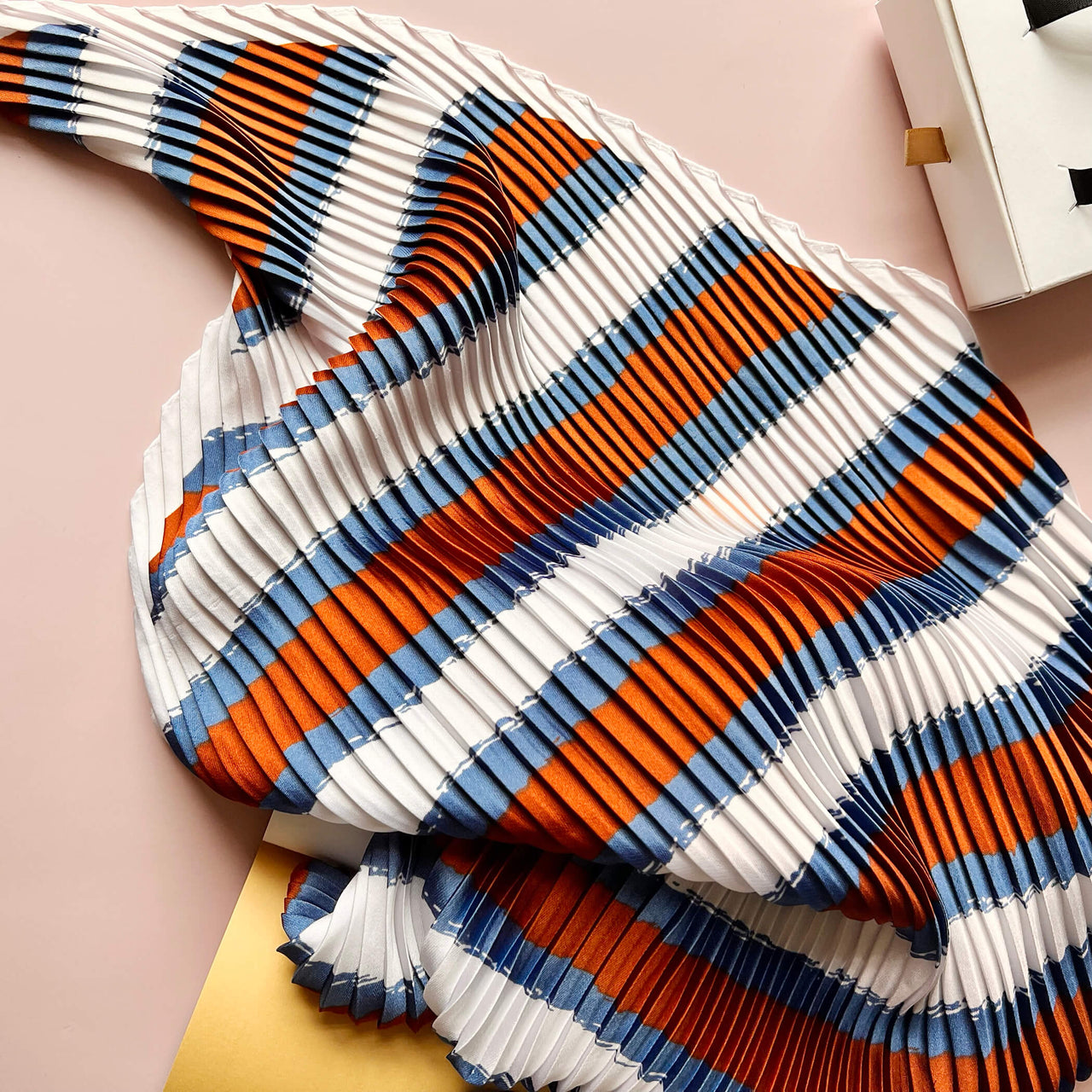 Pleated Bengal Chalk Stripes Silky Scarf