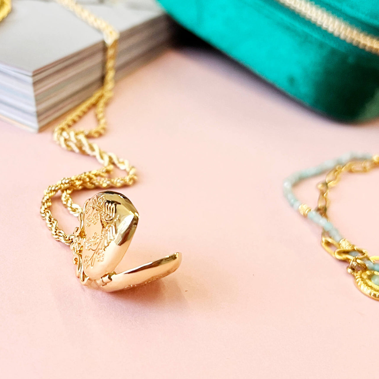 Filigree Heart Shaped Locket Necklace