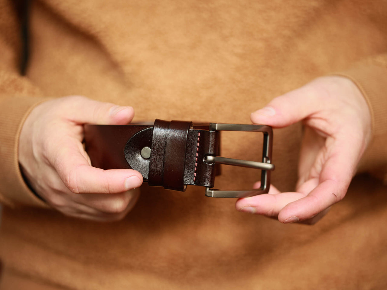 Men's Premium Leather Belt With Narrow Buckle