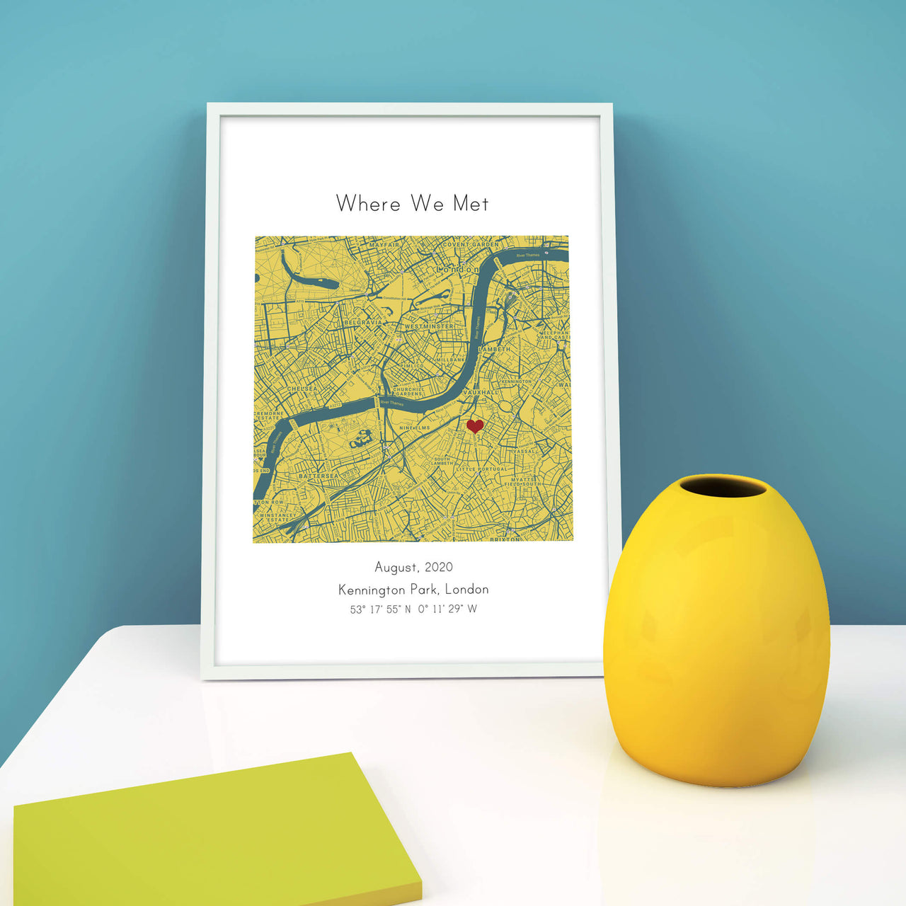 Where We Started Abstract Location Map Print