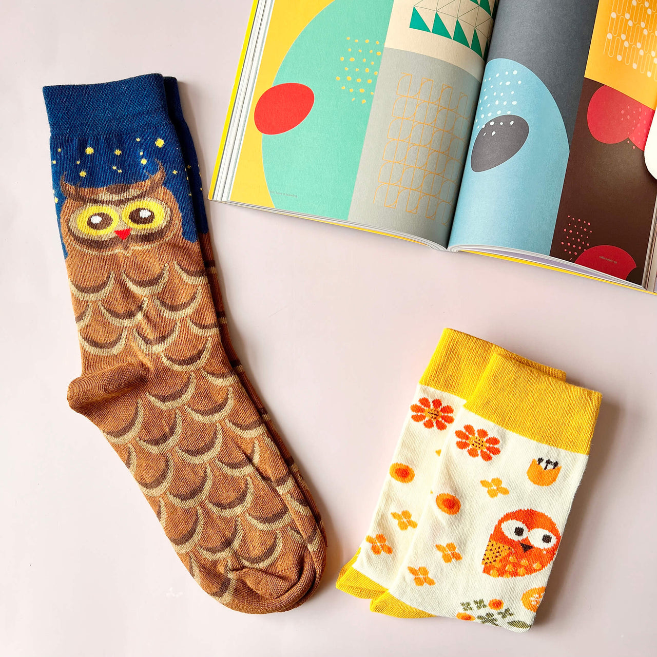 Delightful Owl Three Pairs Socks In A Box Gift