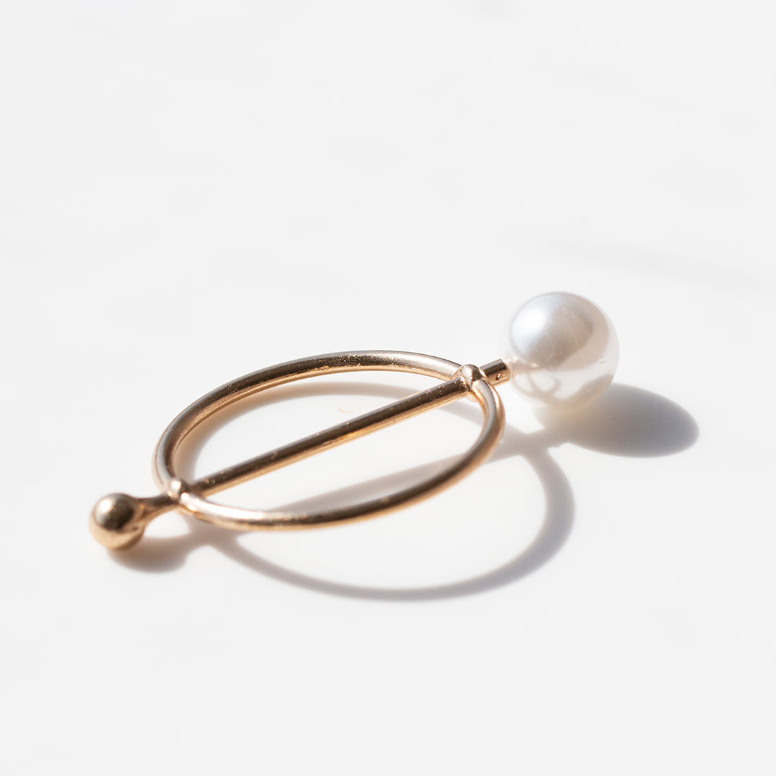 Pearl Ring Shape Scarf Buckle Brooch