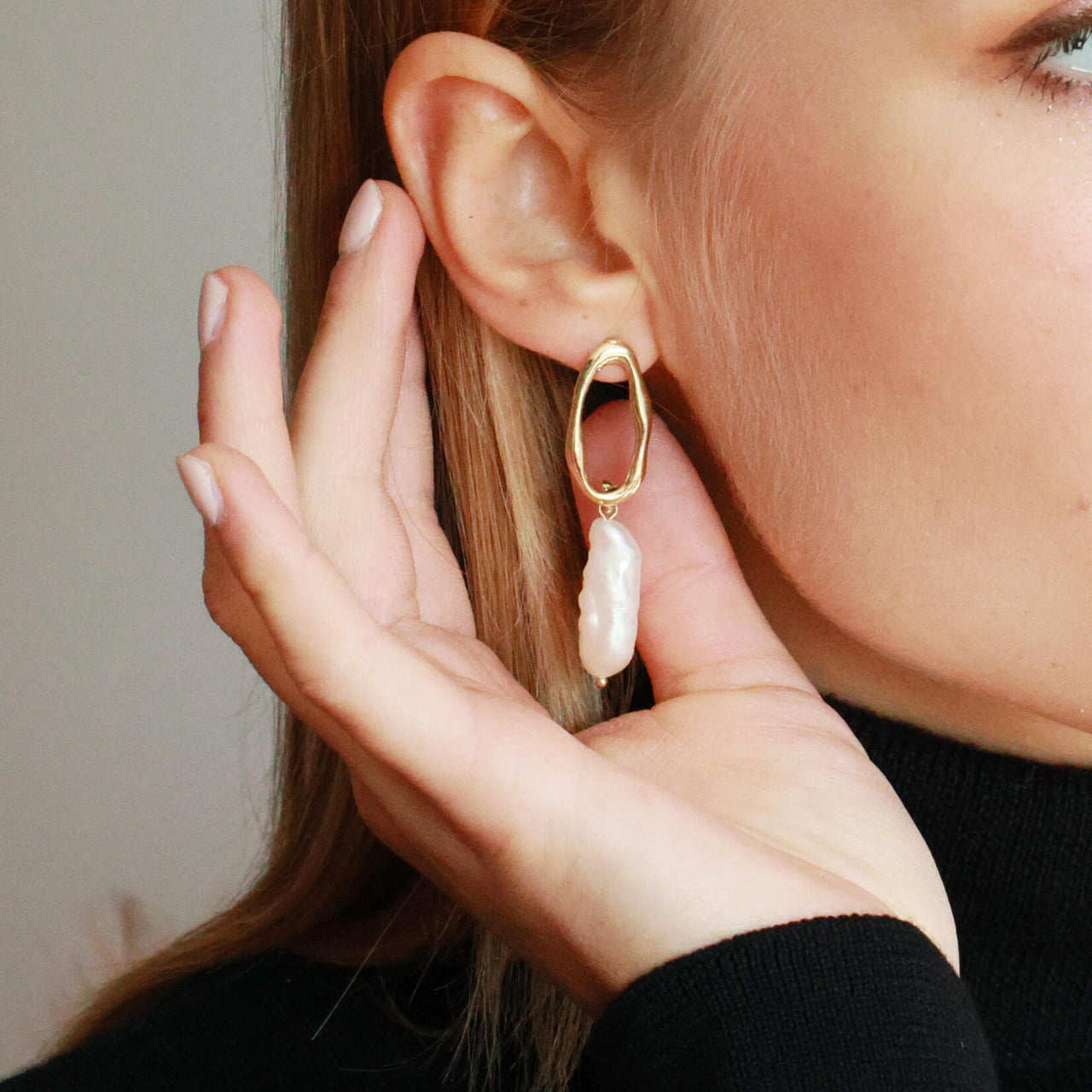 Biwa Pearl Drop Earrings