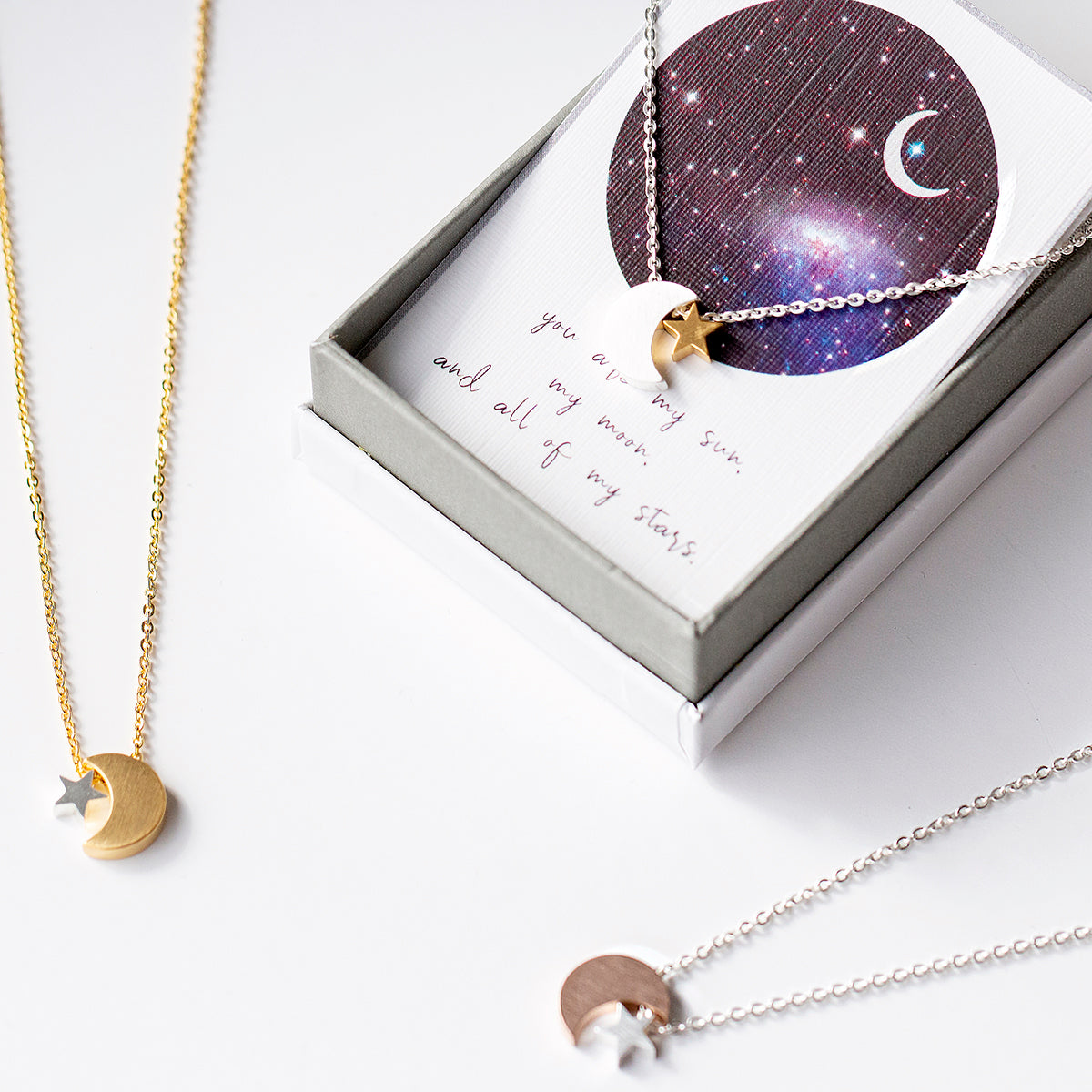 Personalised Moon Star Necklace