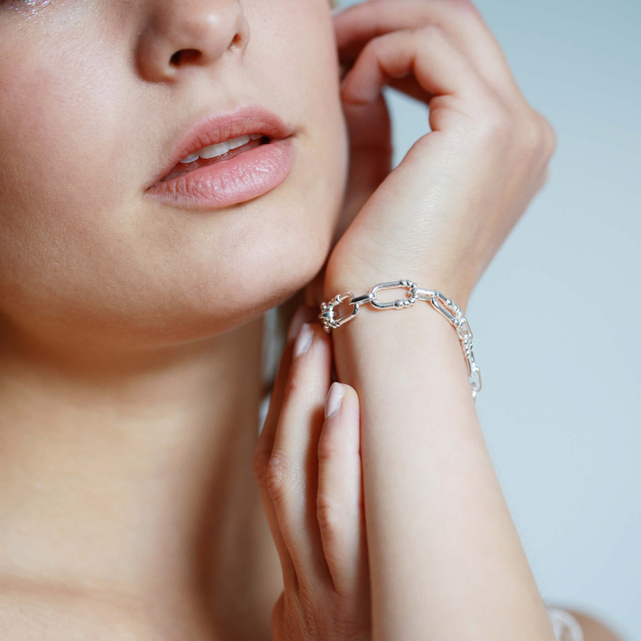 Chunky Sterling Silver Chain Bracelet