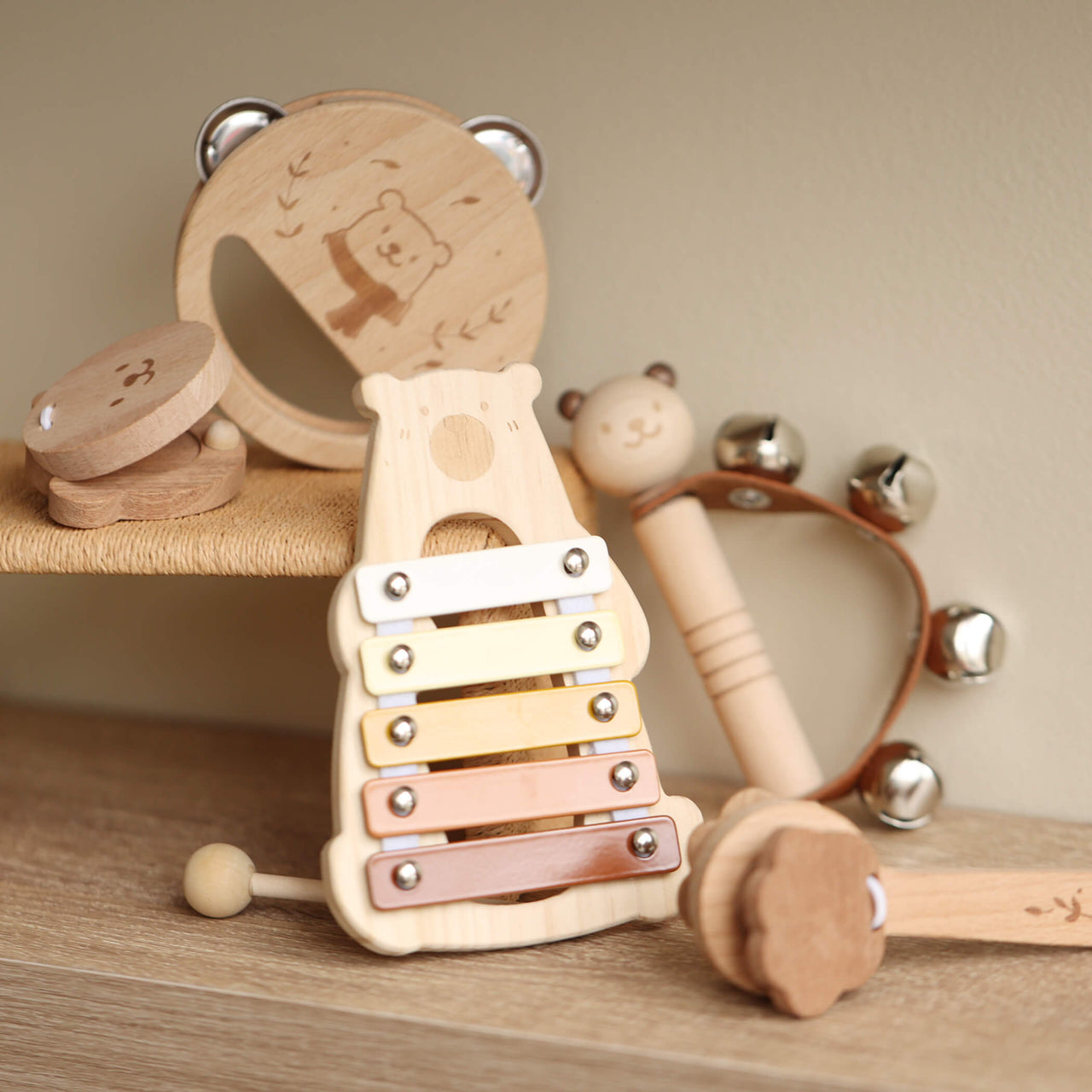 Jingly Handbell Wooden Rattle