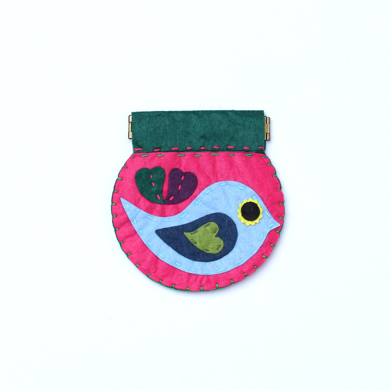 Animal Embroidery Handmade Felt Coin Purse