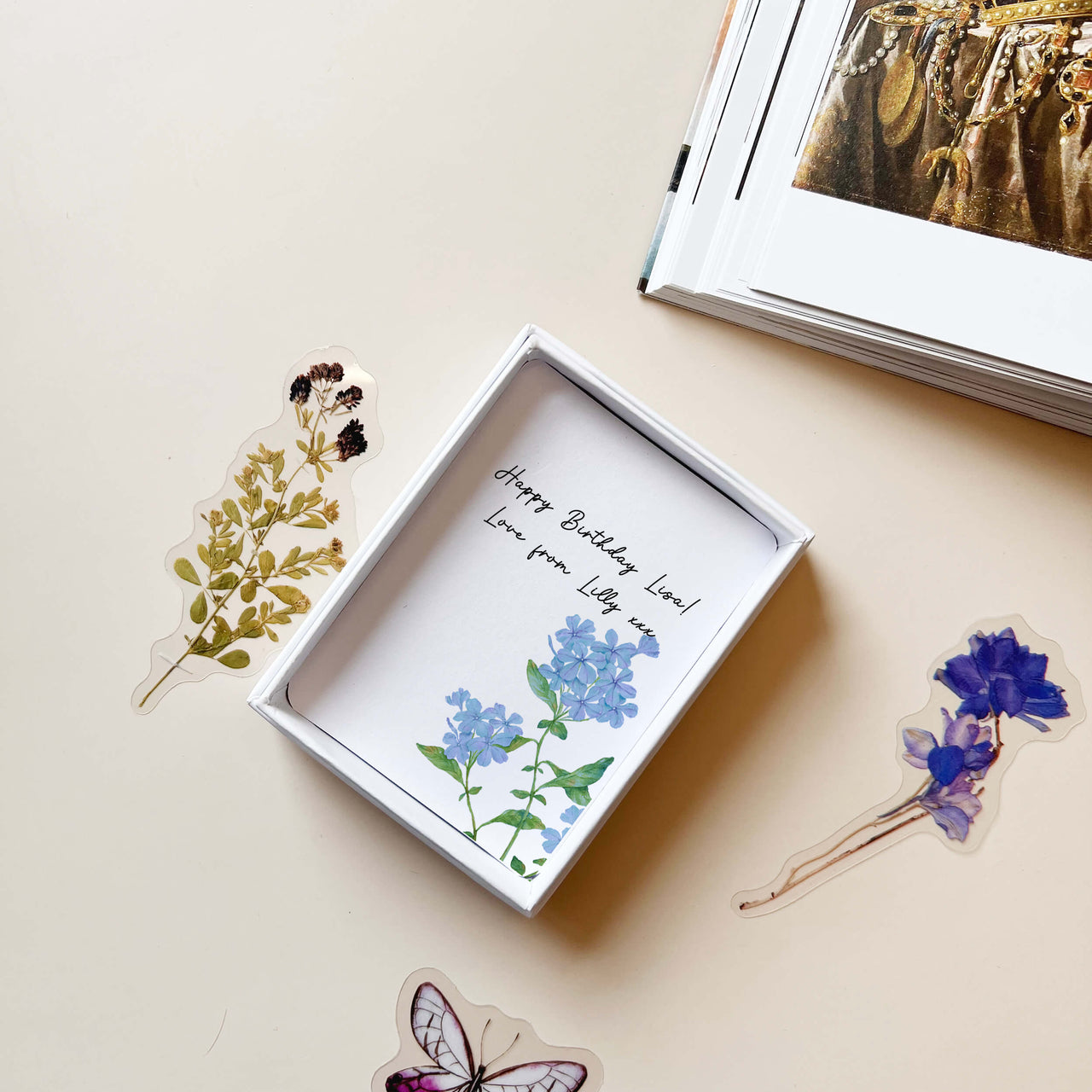 Hand Illustrated 'Forget Me Not' Flower Hoop Earrings