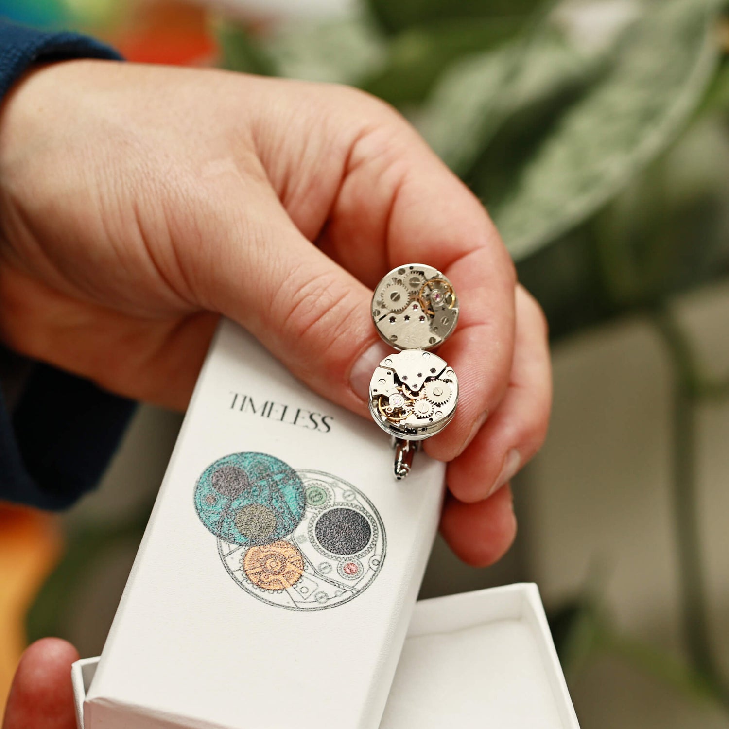 Timeless Watch Mechanism Cufflinks Gift Box