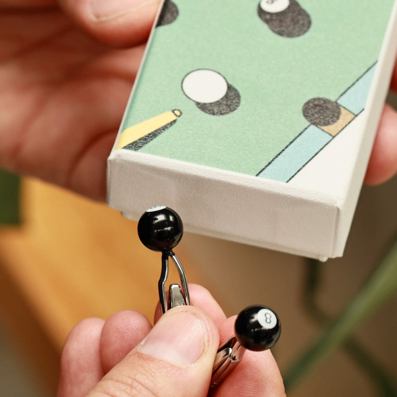 Eight Ball Pool Design Cufflinks In A Gift Box