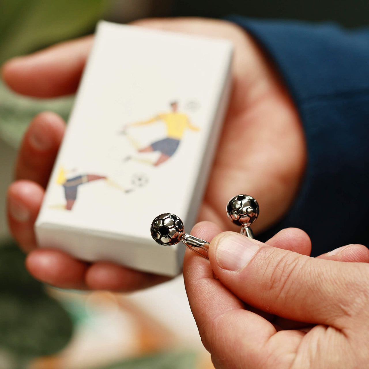 Dad's Football Design Cufflinks In A Gift Box