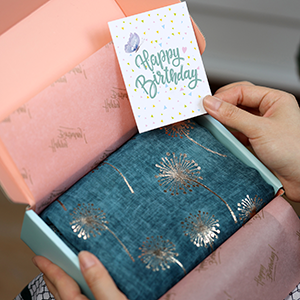 Dandelion Foil Birthday Letterbox Gift Scarf