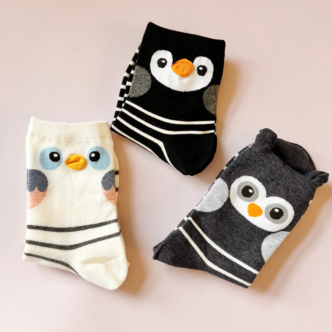 Personalised Striped Owl Three Pairs Of Socks In A Gift Box
