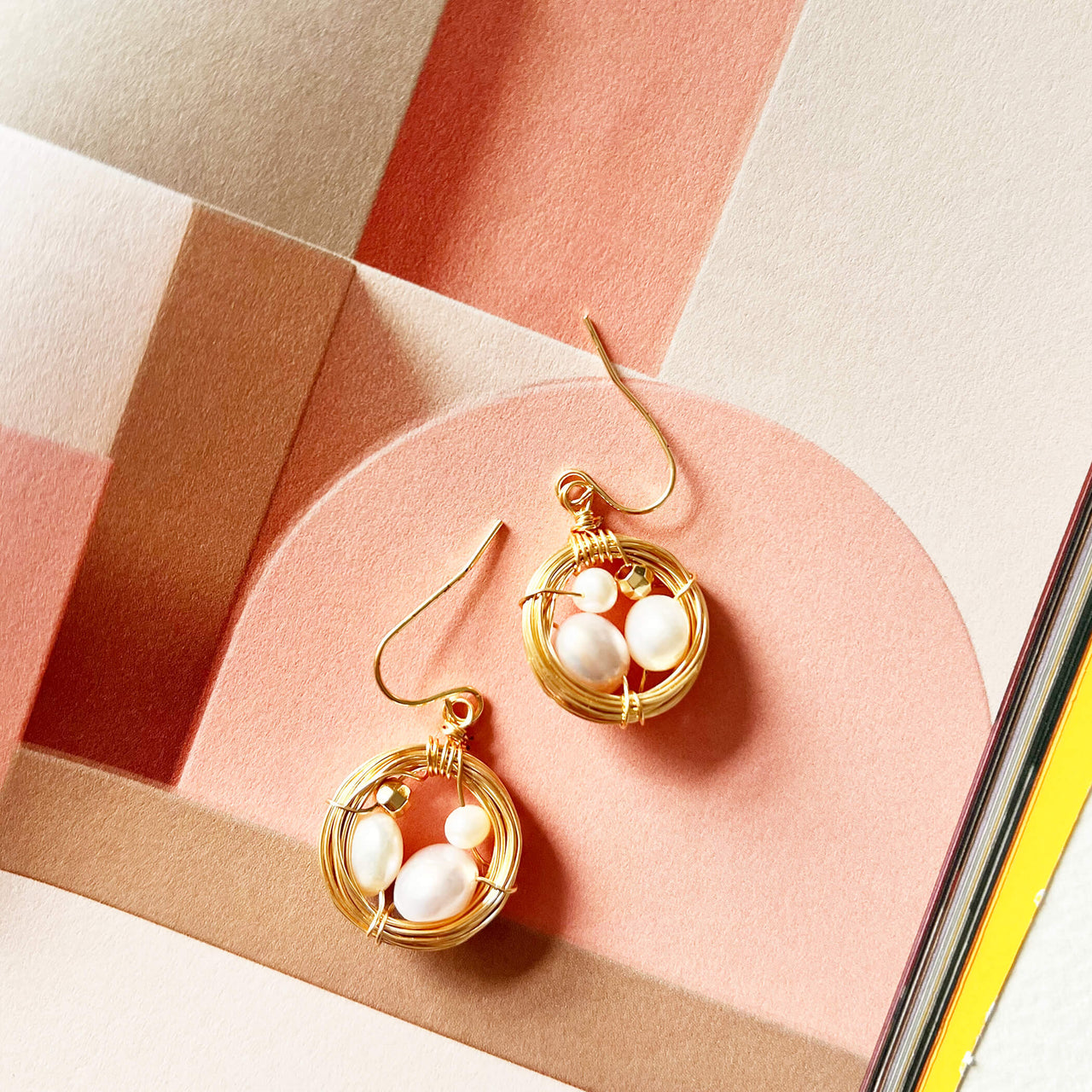 Handmade Freshwater Pearl Wire Earrings