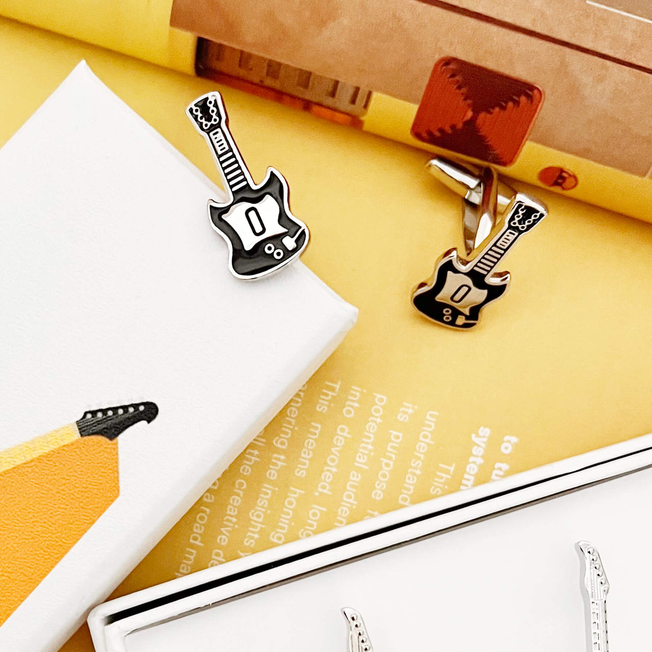 Rock Dad Guitar Cufflinks In A Box