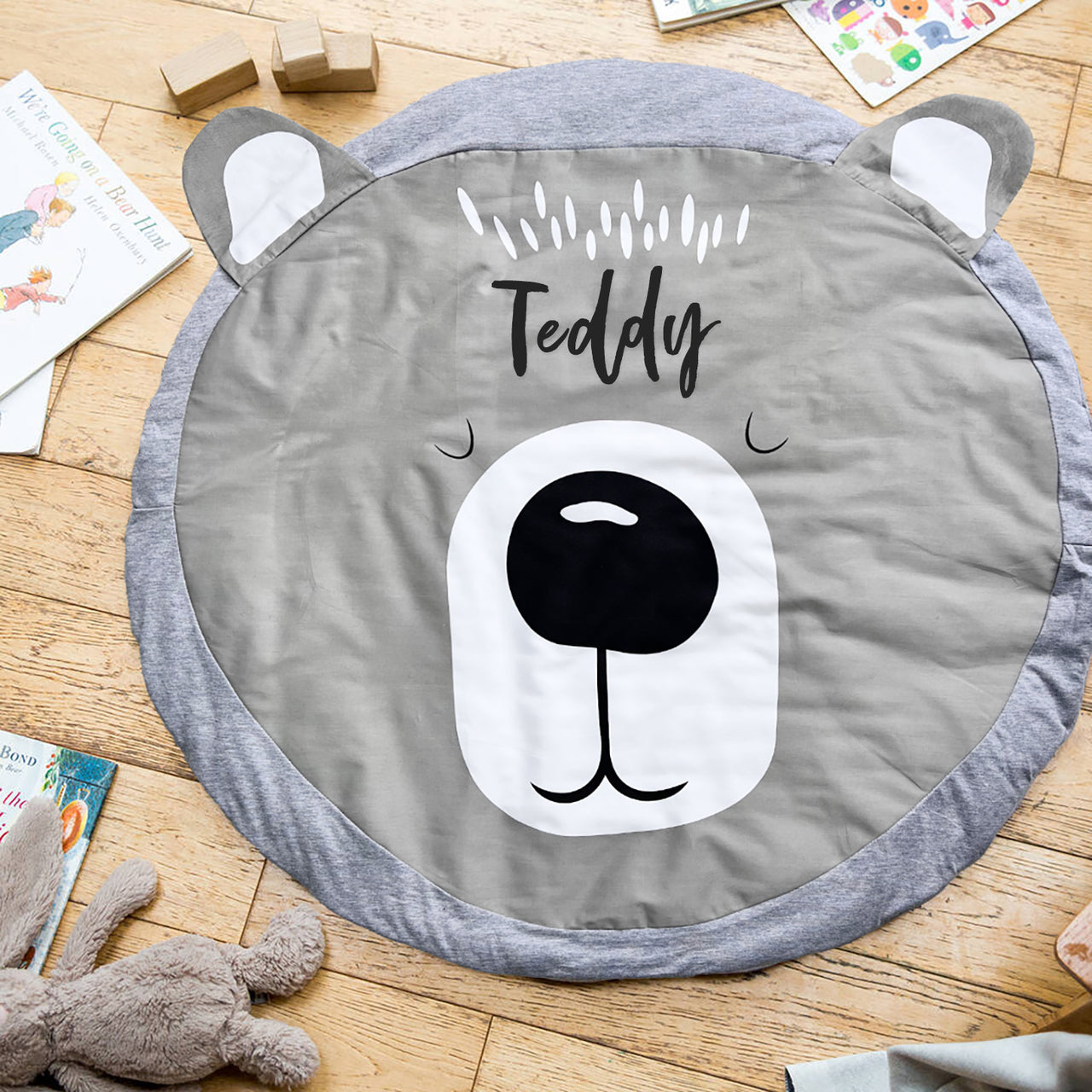 Personalised Adorable Bear Face Baby Play Mat