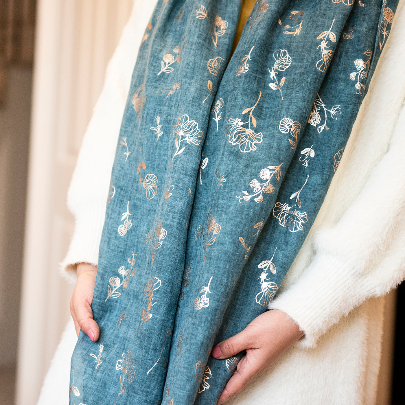 60th Birthday Milestone Birth Flower Gift Boxed Scarf