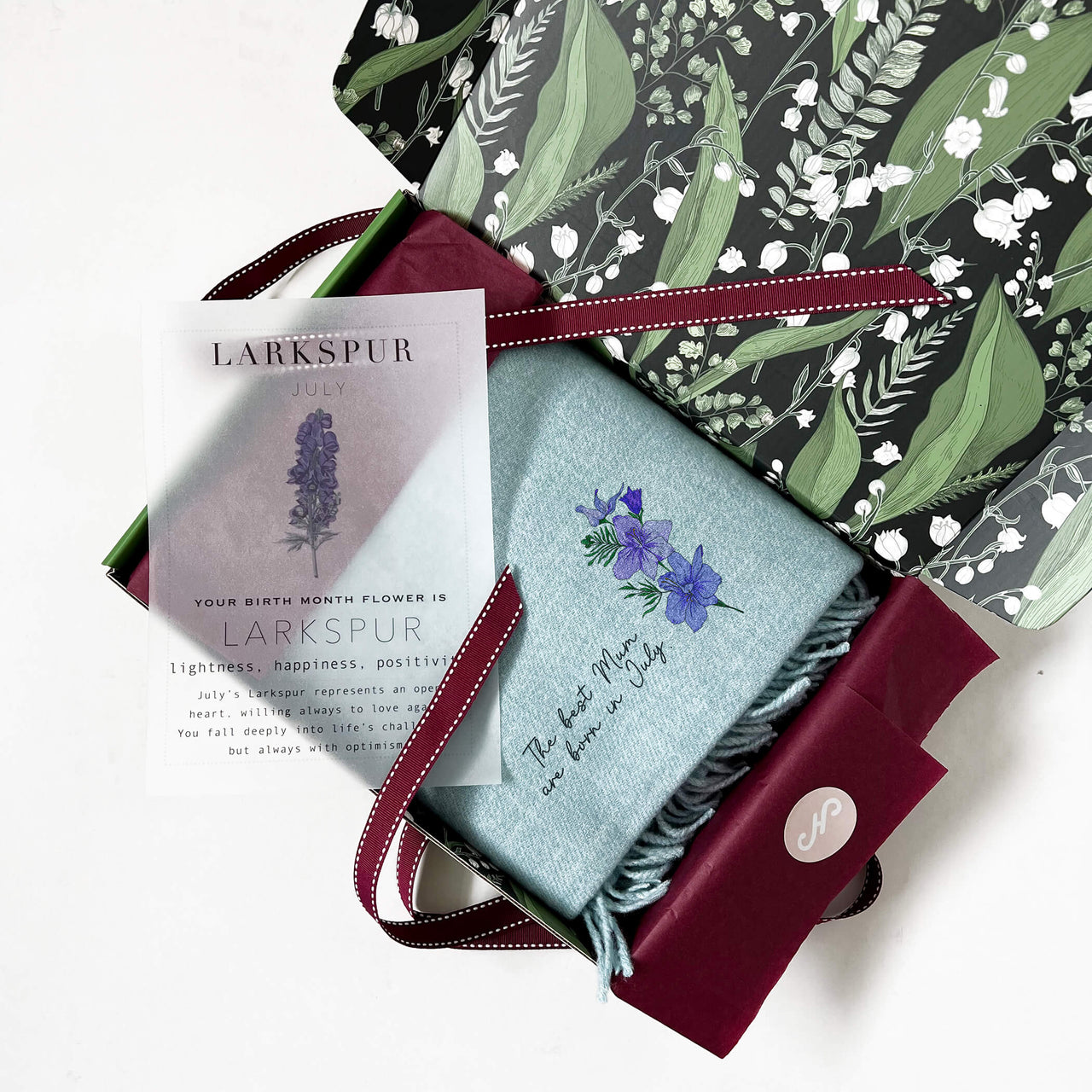 Personalised Choose Your 'Birth Flower' Scarf