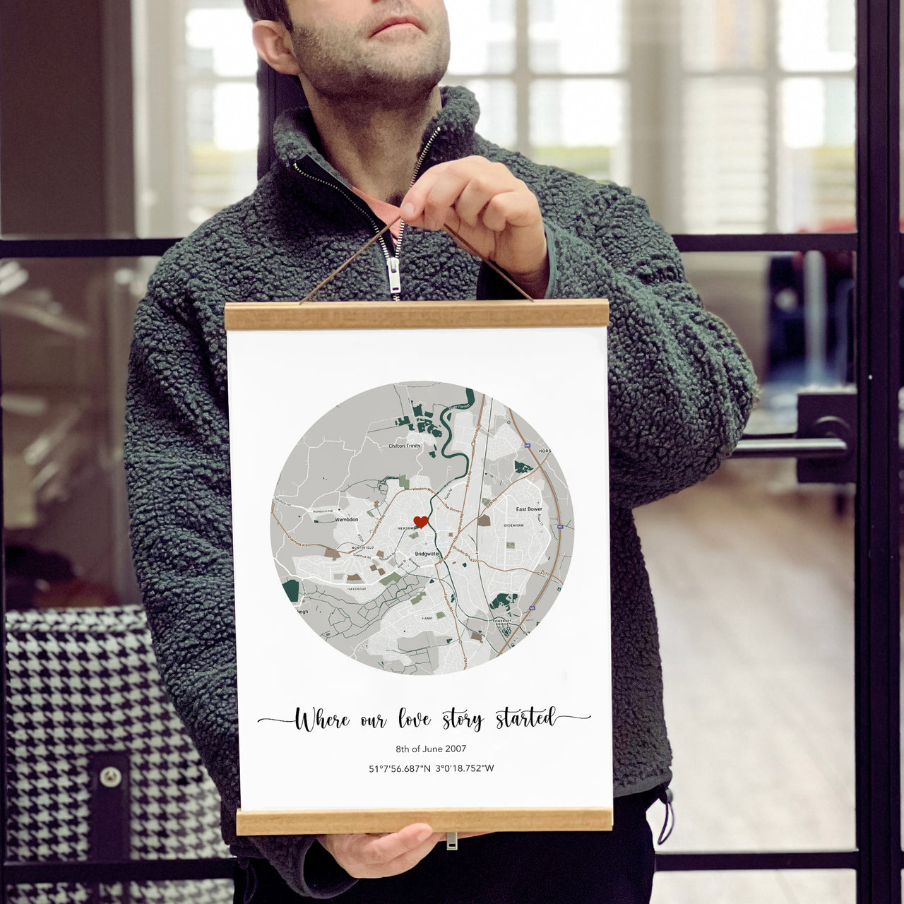 'Where It All Began' Circle Location Map Print