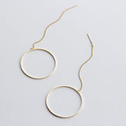 Circle Hoop Long Chain Drop Earrings