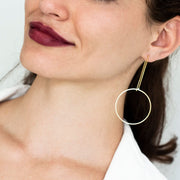 Circle Hoop Long Chain Drop Earrings
