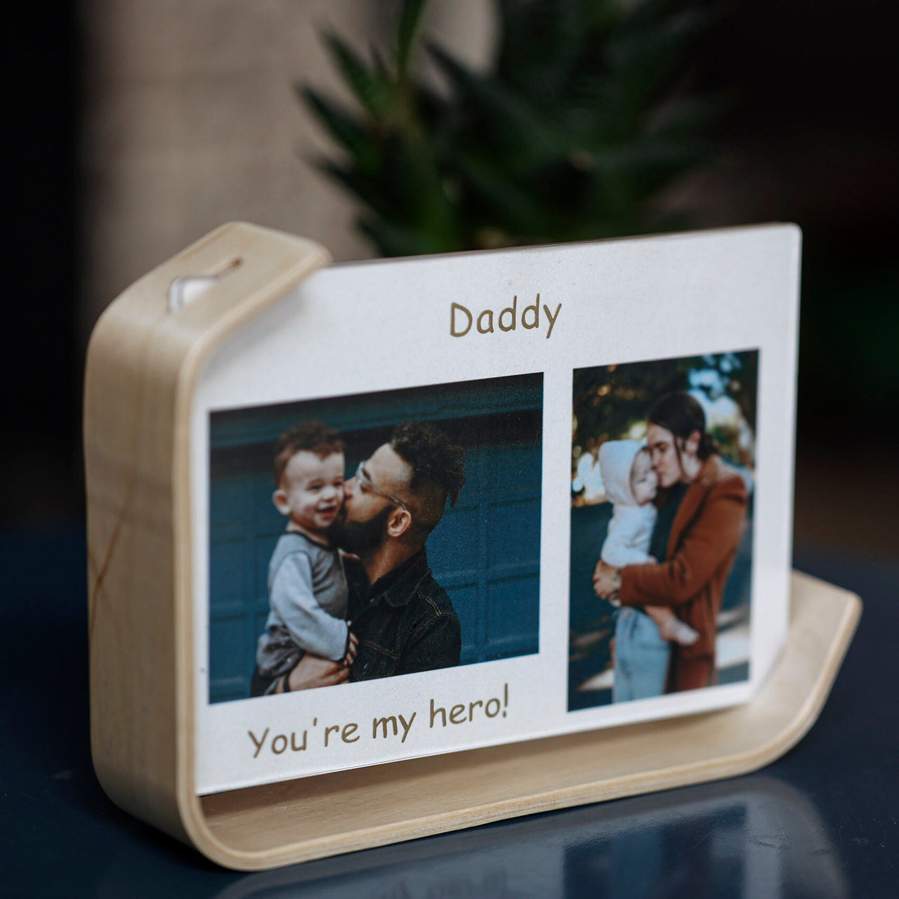 Floating Bent Birch Plywood Two Way Photo Display Frame