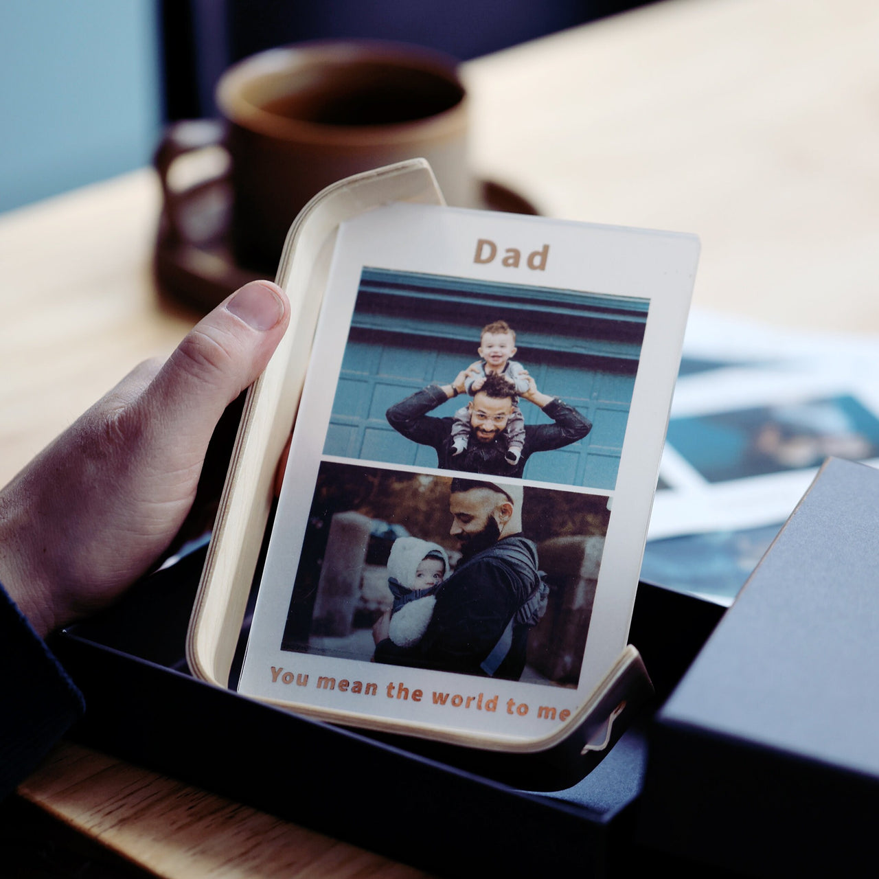 Floating Bent Birch Plywood Two Way Photo Display Frame