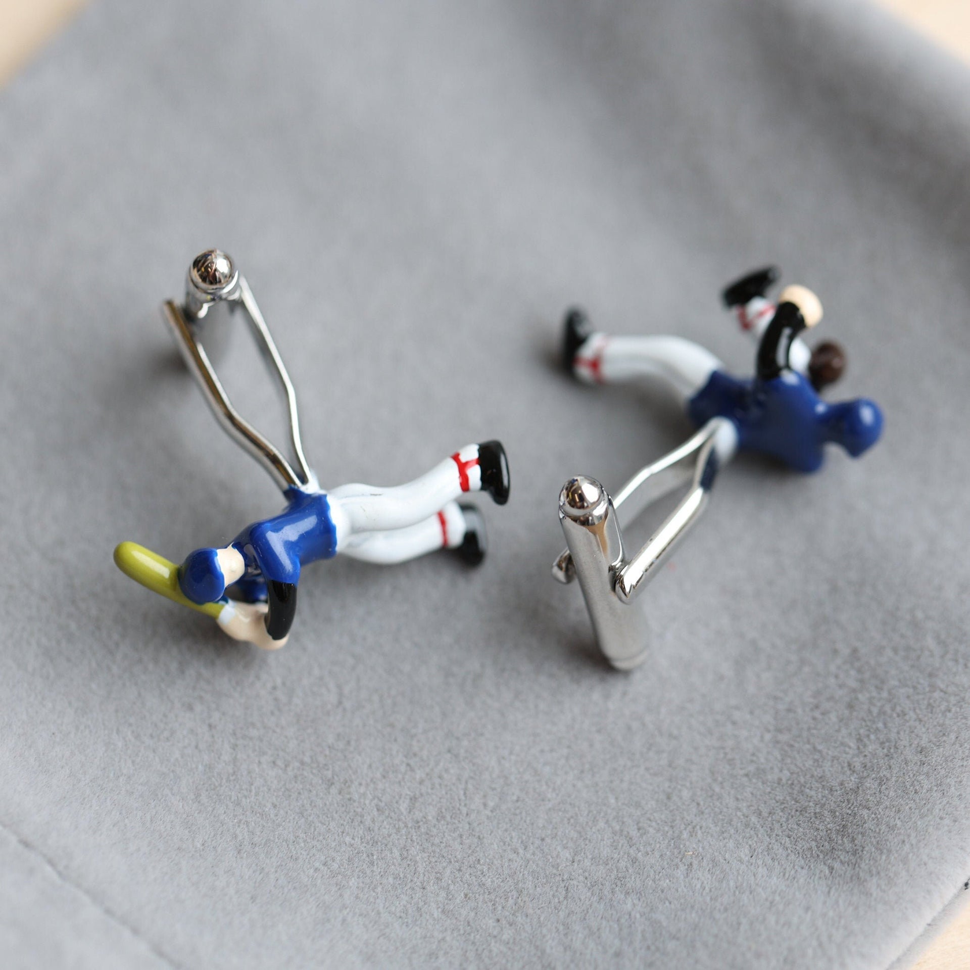 Batter and Bowler Baseball Cufflinks