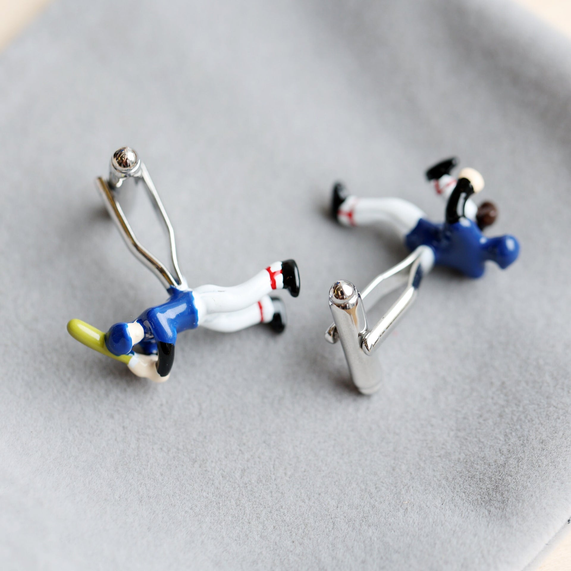 Batter and Bowler Baseball Cufflinks