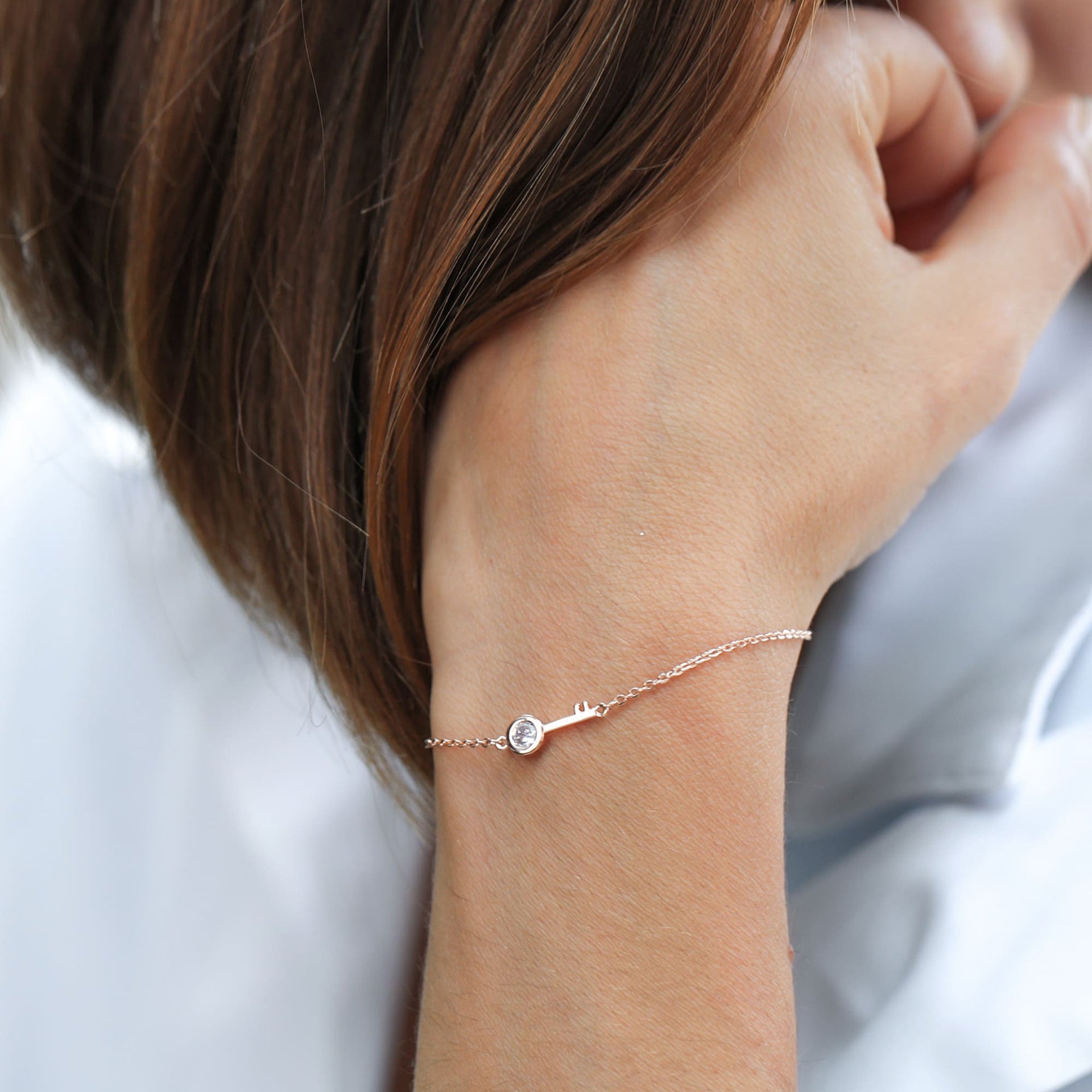 Give Confidence 'Confidence Is Key' Rose Gold Cubic Zirconia Bracelet