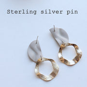 Taupe Half Moon Earrings