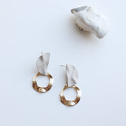 Taupe Half Moon Earrings