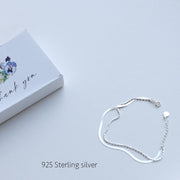 925 Sterling Silver Double Chain Bracelet