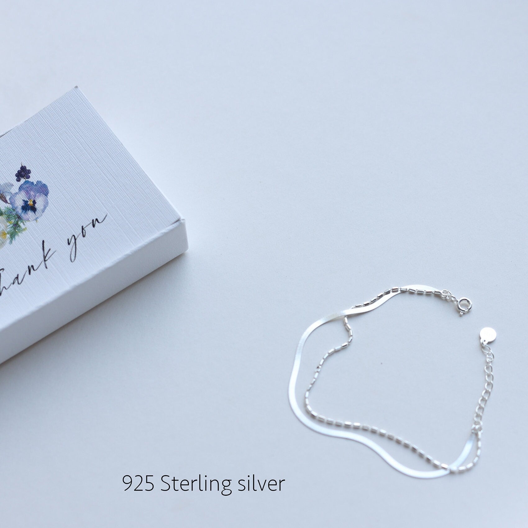 925 Sterling Silver Double Chain Bracelet