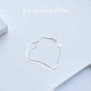 925 Sterling Silver Double Chain Bracelet