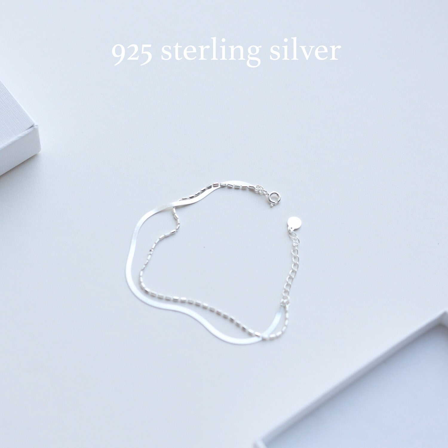 925 Sterling Silver Double Chain Bracelet