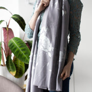 Personalised Brushed Silver Roses Mix Blend Scarf