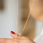 Lucky Horseshoe Personalised Initial Charm Necklace | Alphabet Letter Bridal Gift | Jewellery For Wedding
