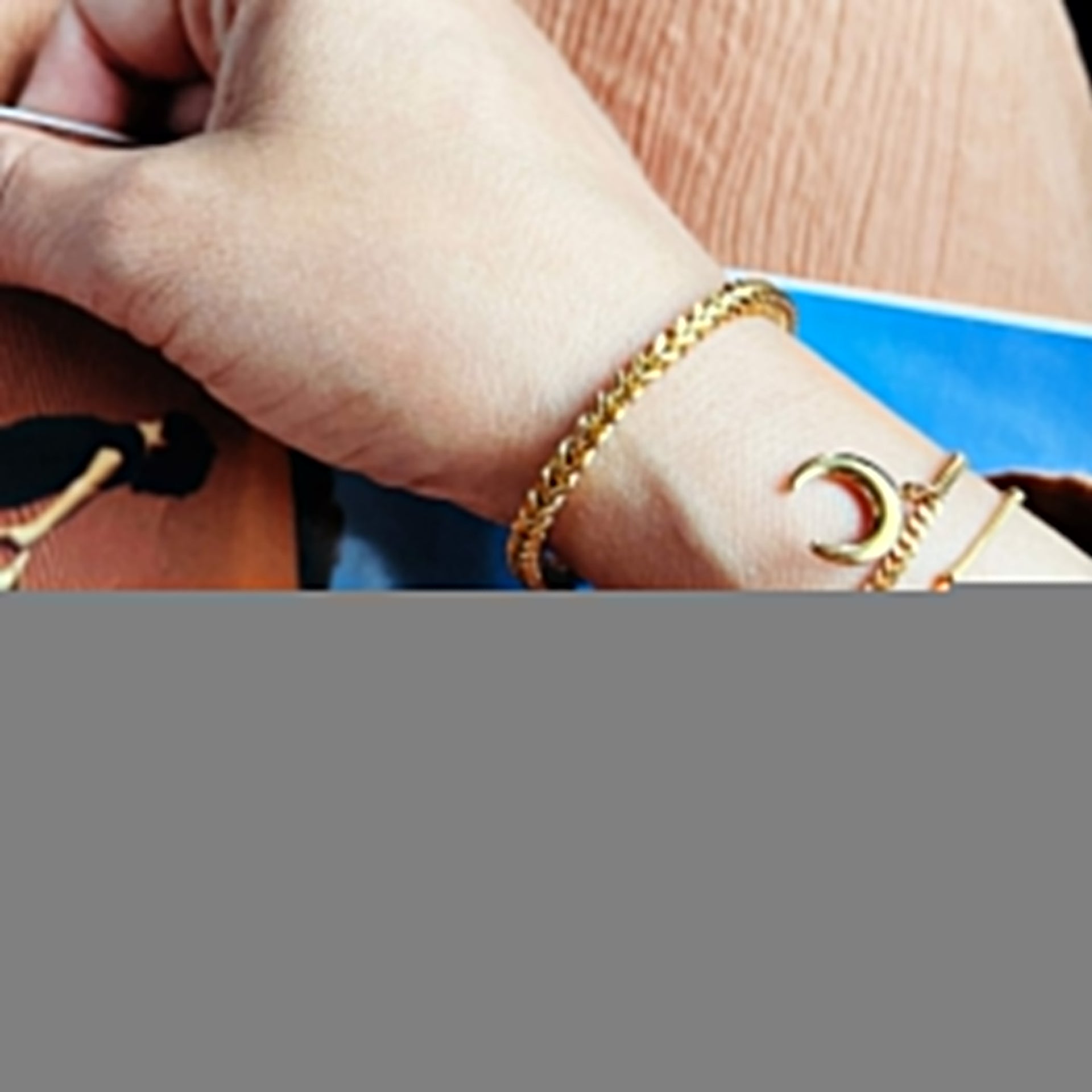 Northern Star Crescent Compass Double Chain Bracelet