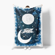 Night Sky Baby Milestone Cotton Fleece Blanket | Personalised Baby Gift | Baby Shower Gift