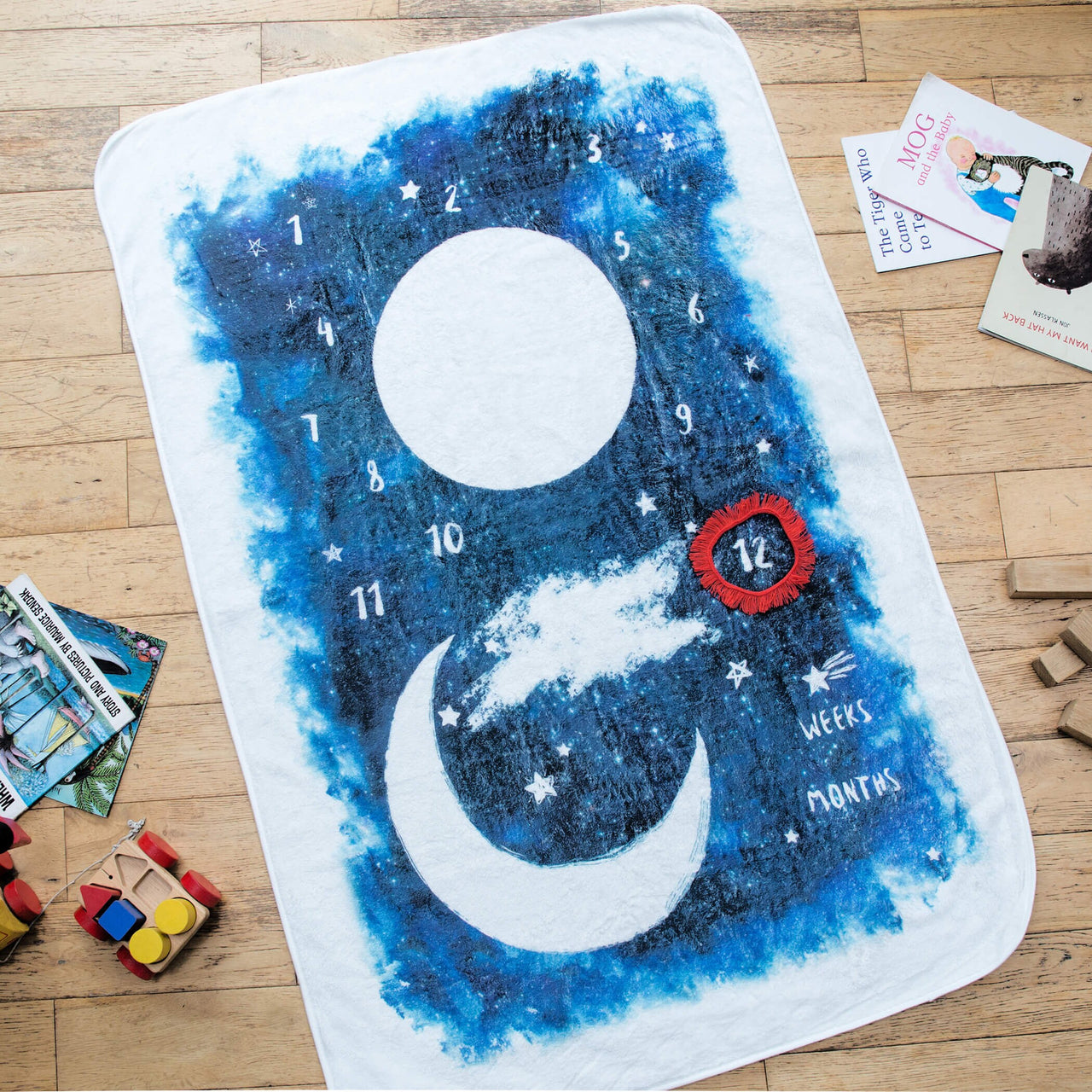 Night Sky Baby Milestone Cotton Fleece Blanket | Personalised Baby Gift | Baby Shower Gift