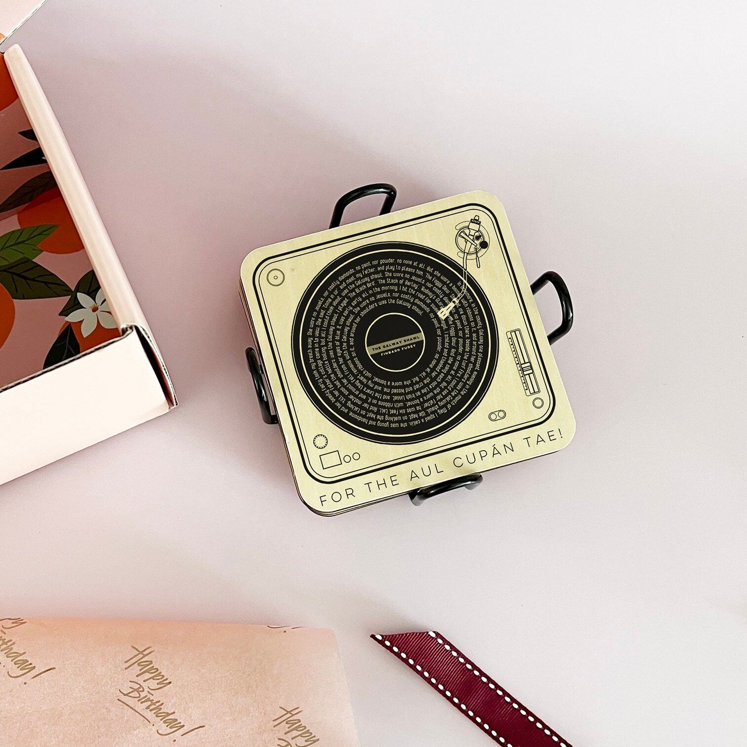 Personalised Favourite Song Lyric Coaster | Vinyl Recorder | Photo Coaster | Wedding Anniversary First Dance | Birthday Gift For Boyfriend |