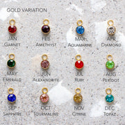 Initial Charms And Birth Stone Adjustable Bolo Bracelet