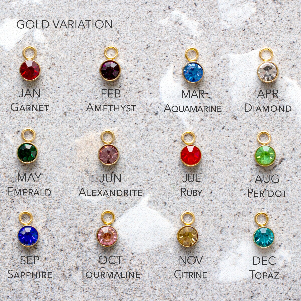 Initial Charms And Birth Stone Adjustable Bolo Bracelet