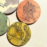 Personalised Favourite Location Maps Wooden Coaster Set | Personalised Location Map Gift | Anniversary Gift | New Home Gift |