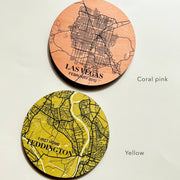Personalised Favourite Location Maps Wooden Coaster Set | Personalised Location Map Gift | Anniversary Gift | New Home Gift |