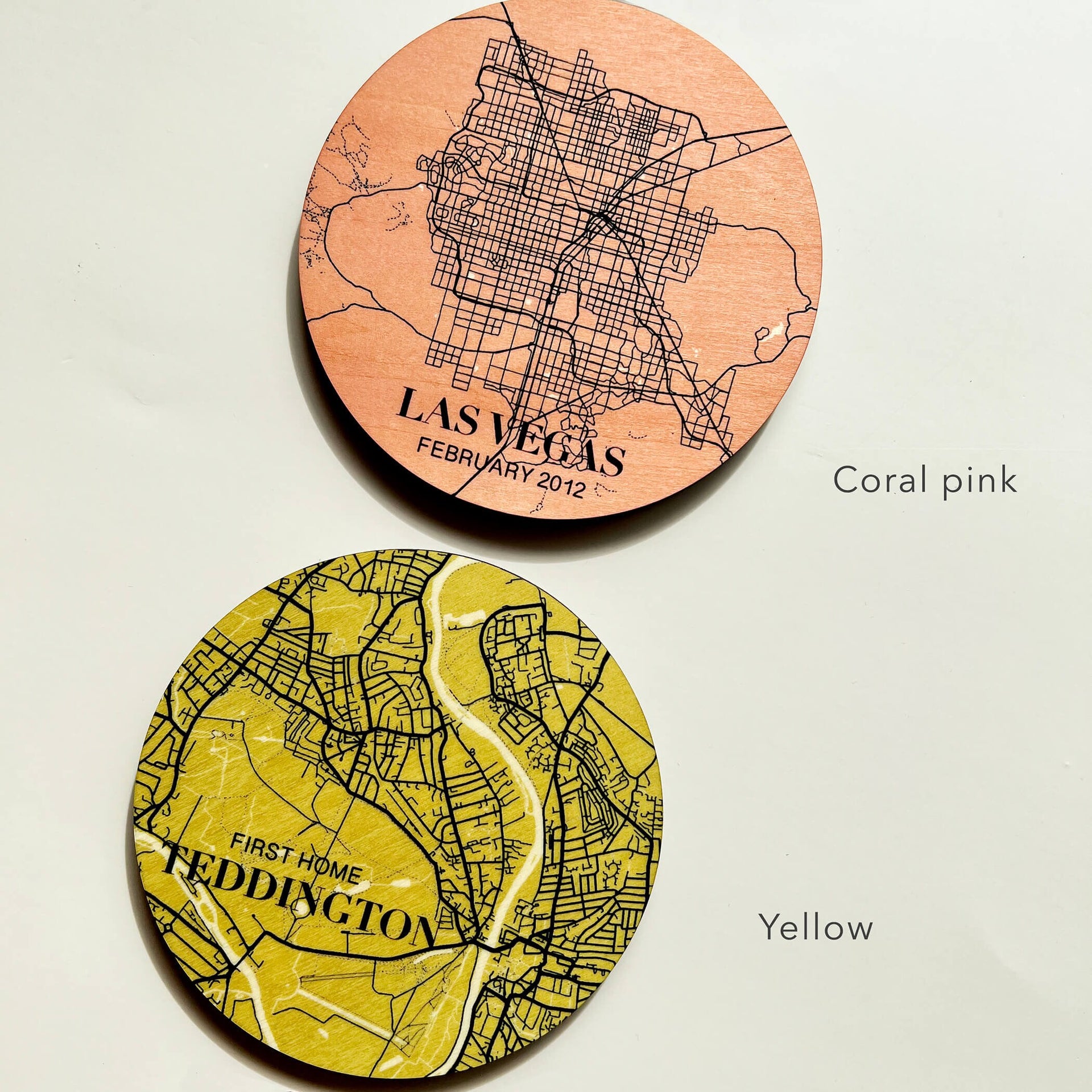 Personalised Favourite Location Maps Wooden Coaster Set | Personalised Location Map Gift | Anniversary Gift | New Home Gift |