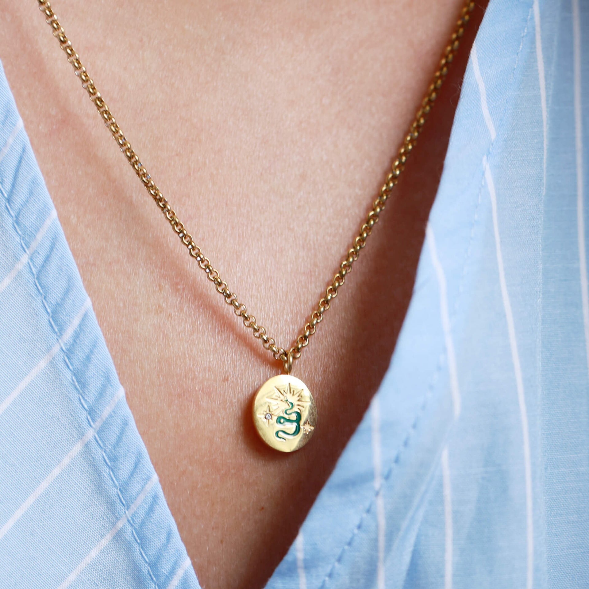 A New Beginning Healing Snake Emblem Pendant Necklace | Birthday Gift For Her |