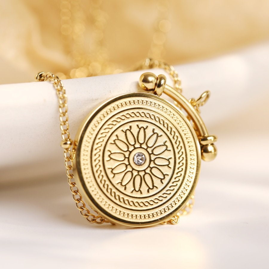 Spinning North Star Duo Chains Pendant Necklace | Birthday Gift For Her | Engraved Customised Necklace | Engraved Name Jewellery